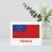 Samoa-Flagge mit Name in Samoan Postkarte (Stehend Vorderseite)