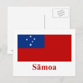 Samoa-Flagge mit Name in Samoan Postkarte (Vorne/Hinten)