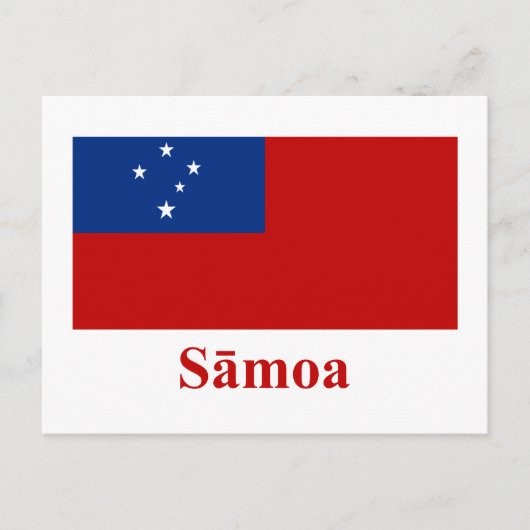 Samoa-Flagge mit Name in Samoan Postkarte (Vorderseite)