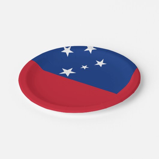 Samoa-Flagge Pappteller (Schrägansicht)