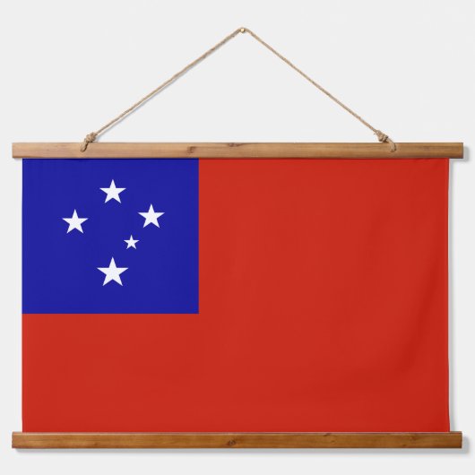 Samoa-Flagge Wandteppich Mit Holzrahmen (Vorderseite 2)