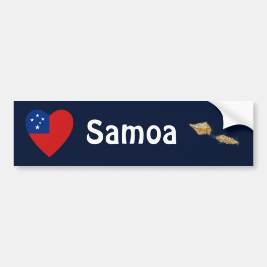 Samoa Flaggenherz + Karte Autoaufkleber (Vorne)