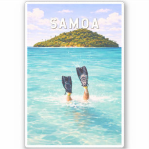 Samoa-Illustration Reise Kunst Vintage Aufkleber
