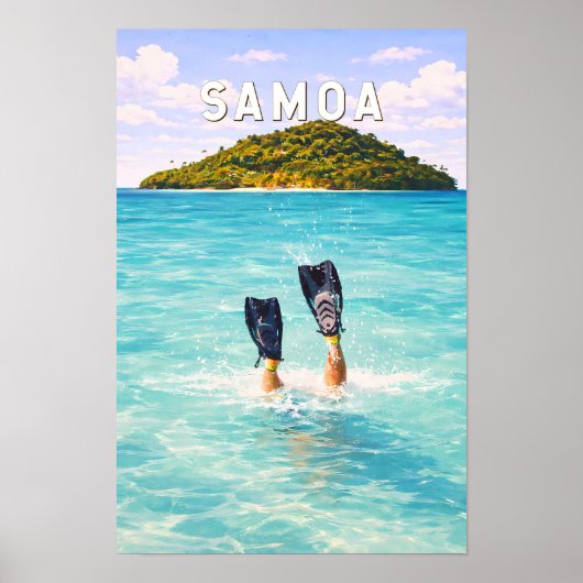 Samoa-Illustration Reise Kunst Vintage Poster (Vorne)