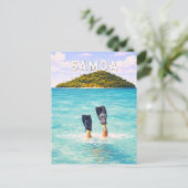 Samoa-Illustration Reise Kunst Vintage Postkarte (Stehend Vorderseite)