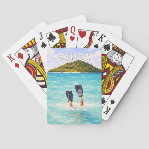 Samoa-Illustration Reise Kunst Vintage Spielkarten