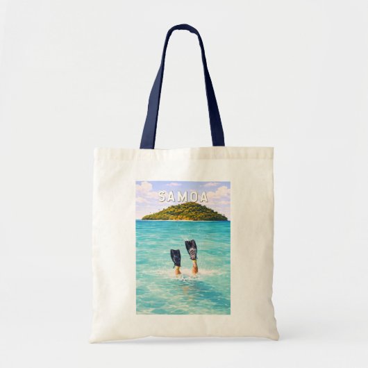 Samoa Illustration Reise Kunst Vintage Tragetasche (Vorne)