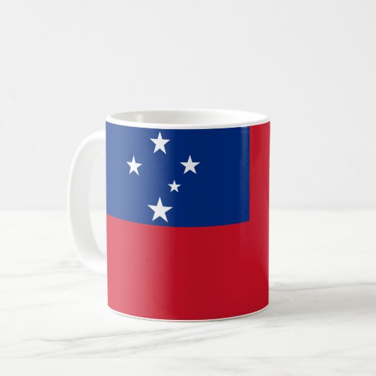 Samoa-Inseln Flagge Kaffeetasse (Vorderseite Links)