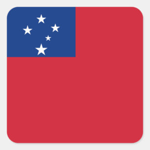 Samoa-Inseln - samoaische Flagge Quadratischer Aufkleber