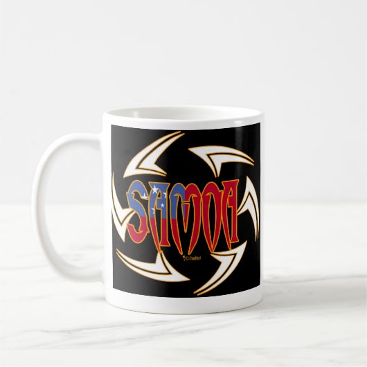 Samoa-Inseln Stammes- Schwarzes Kaffeetasse (Links)