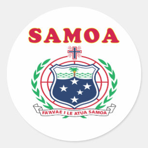 Samoa-Inseln Wappen Entwürfe Runder Aufkleber