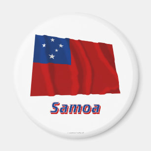 Samoa-Inseln wellenartig bewegende Flagge mit Magnet