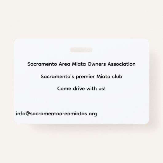 SAMOA Membership Card Ausweis (Rückseite)
