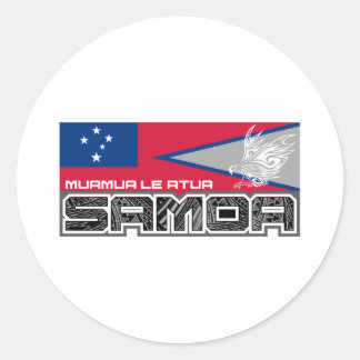 Samoa Muamua Le Atua - Fahne Amerikanisch-Samoa / Runder Aufkleber