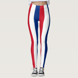 Samoa National Flag Colors Vertikal gestreift Leggings