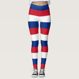 Samoa National Flag Farben horizontal gestreift Leggings