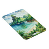 Samoa Nationalpark Wasserfarben Malerei Magnet (Rechte Seite)