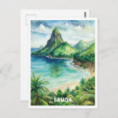Samoa Nationalpark Wasserfarben Malerei Postkarte (Vorne/Hinten)