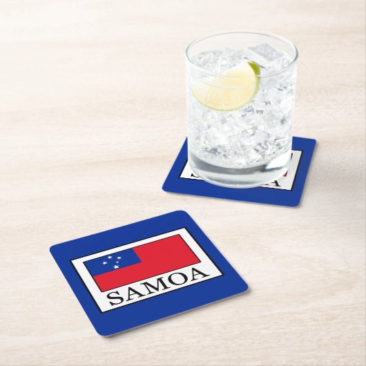 Samoa Rechteckiger Pappuntersetzer (Vor Ort)