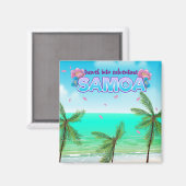 Samoa "Reise ins Abenteuer" Reiseplakat. Magnet (Vorderseite/Rückseite)