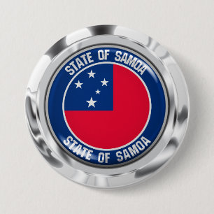 Samoa Round Emblem Button
