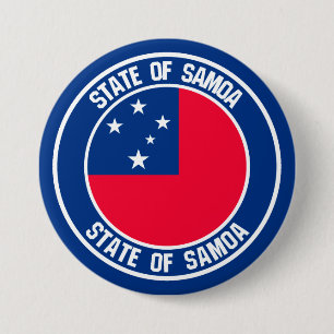 Samoa Round Emblem Button