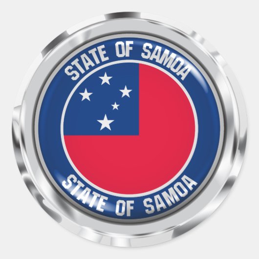 Samoa Round Emblem Runder Aufkleber (Vorderseite)