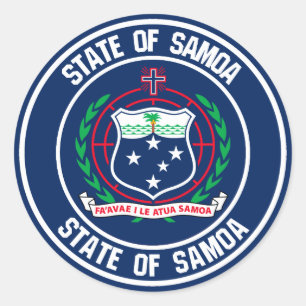 Samoa-RundEmblem Runder Aufkleber