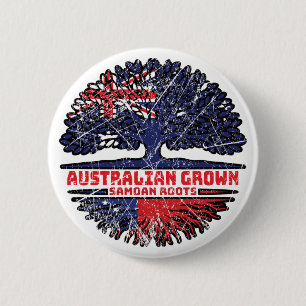 Samoa Samoan Australian Australia Tree Roots Flag Button