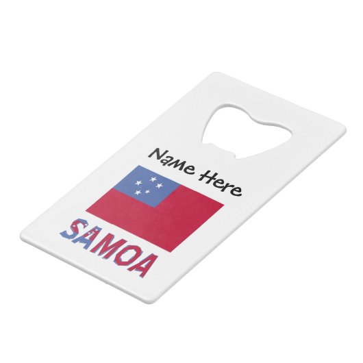 Samoa Samoan Flag Black Personalization Geldbeutel Flaschenöffner (Vorderseite Schrägansicht)