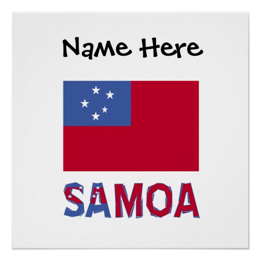 Samoa Samoan Flag Black Personalization Poster (Vorderseite)