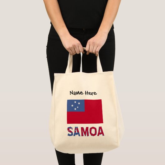 Samoa Samoan Flag Black Personalization Tragetasche (Vorderseite (Produkt))