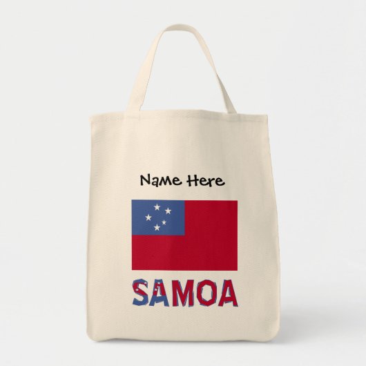 Samoa Samoan Flag Black Personalization Tragetasche (Vorne)