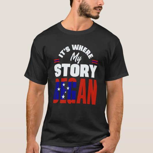 Samoa Samoan Samoa Flag Its Where My Story Began T-Shirt (Vorderseite)