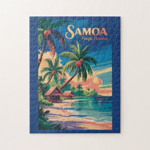 Samoa-Strand Samoanische Illustration Reise Kunst Puzzle