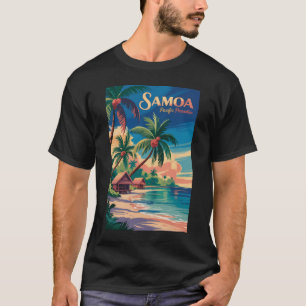 Samoa-Strand Samoanische Illustration Reise Kunst  T-Shirt