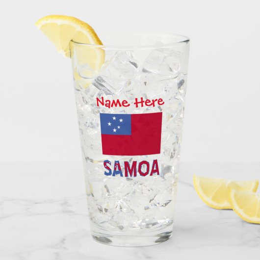Samoa und Samoa Flag Personalisiert trinken Glas (Vorderseite Ice)