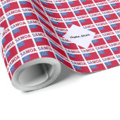 Samoa und Samoa-Flagge mit Ihrem Namen Geschenkpapier (Rolleneckpunkt)