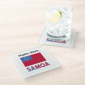Samoa und Samoa-Flagge Personalisiert Glasuntersetzer (Schrägansicht)