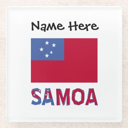Samoa und Samoa-Flagge Personalisiert Glasuntersetzer (Vorderseite)