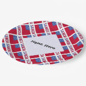 Samoa und Samoa - Personalisiert geteerte Flagge Pappteller (Schrägansicht)