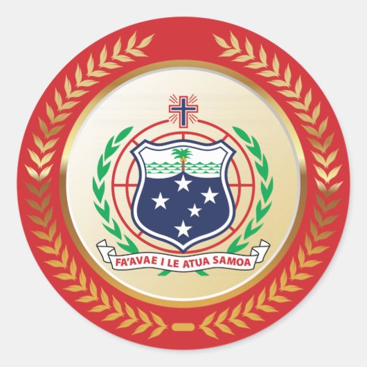 Samoa-Wappen Runder Aufkleber (Vorderseite)