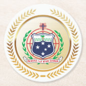 Samoa-Wappen Runder Pappuntersetzer (Vorderseite)