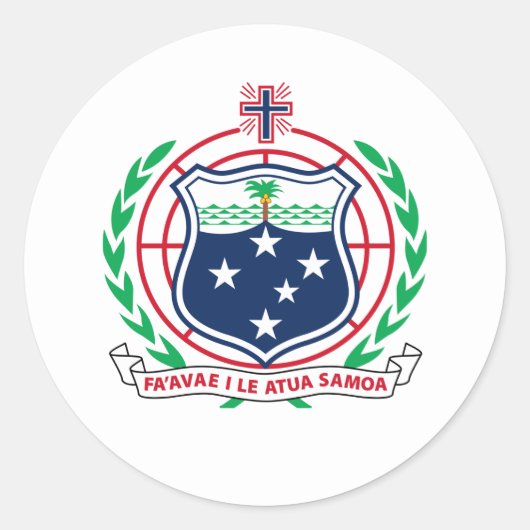 Samoa-Wappen, Samoa Runder Aufkleber (Vorderseite)