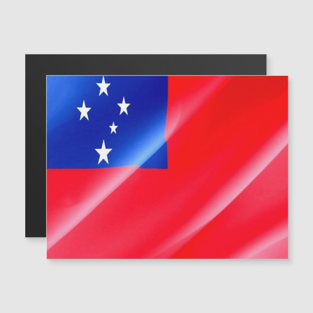 Samoa - Waving Flag - Magnetkarte (Vorne/Hinten)