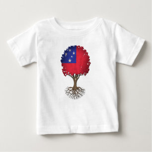 Samoaischer Flaggen-Baum des Lebens kundengerecht Baby T-shirt