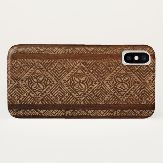 Samoaischer Tapa-hawaiisches Imitat-Holz-Surfbrett Case-Mate iPhone Hülle (Rückseite (Horizontal))