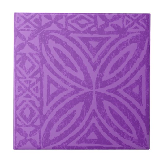 Samoaischer Tapa-polynesische Blumen-Fliese Fliese (Vorderseite)