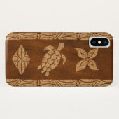 Samoaisches Schildkröte-Totem-Imitat Koa Case-Mate iPhone Hülle (Rückseite (Horizontal))