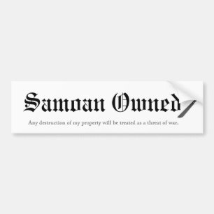 Samoan besessen autoaufkleber